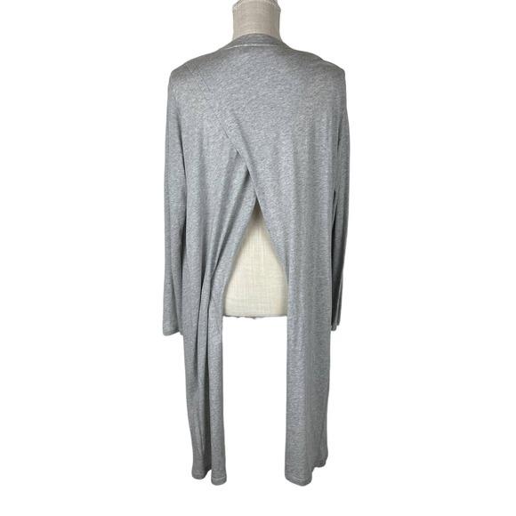 Athleta Camino Wrap Crossover Long Sweater, Gray Size Medium - Picture 3 of 8